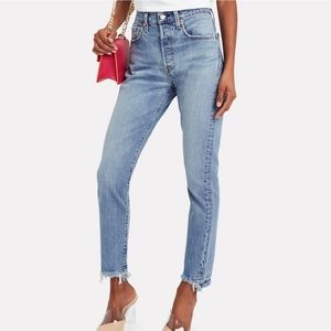 Levi’s 501 Skinny Raw Hem High Rise Jeans